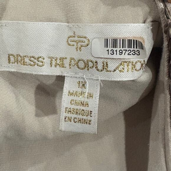 Dress The Population Python Sequin Emery Sheath Dress Size 1X - Picture 7 of 12